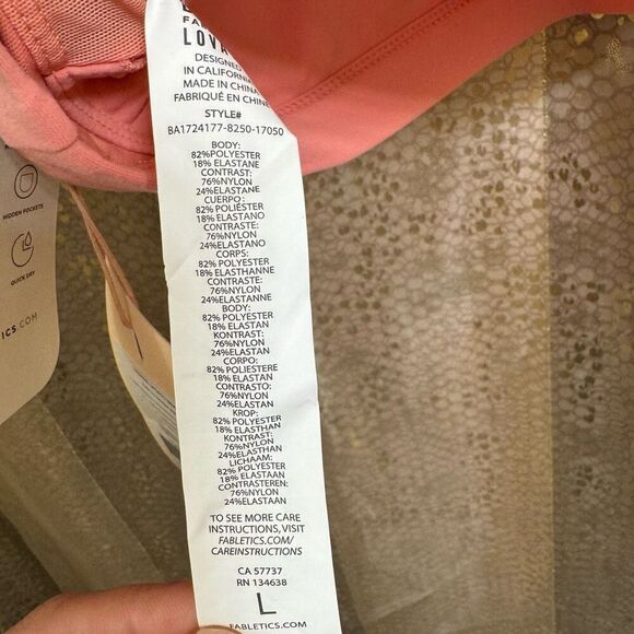 Demi Lovato Fabletics Peachy Pink Athletic Yoga Top Bottom Workout Set NWT - Picture 7 of 15